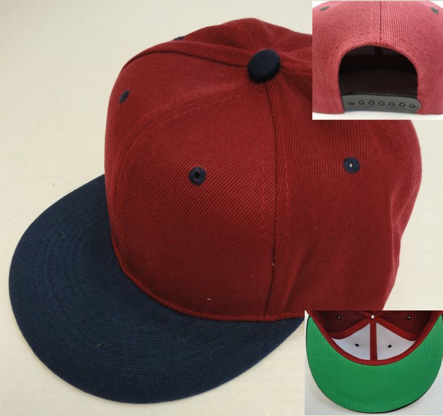 Snap-Back Flat Bill CAP [Wine/Navy]